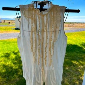 Sheer Sleeveless Ralph Lauren top.